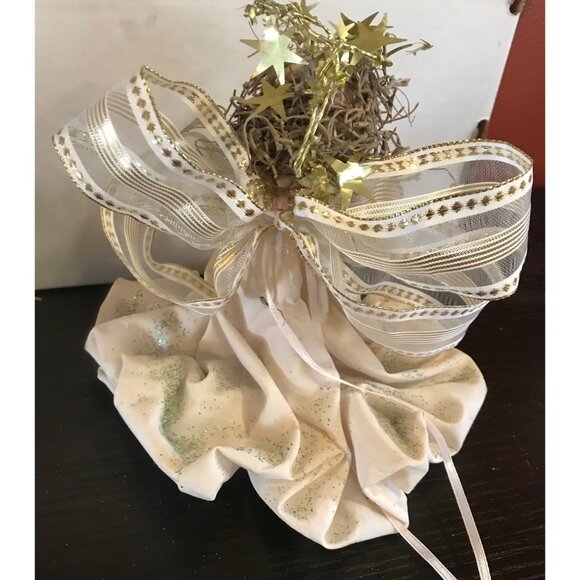 Handcrafted Angel Figurine Set of 3 With Ribbon & Lace Accents - Picture 11 of 14